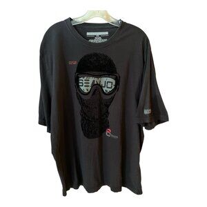 Sean John Graphic T-Shirt Men’s XXL Black Cold War Mask Tee